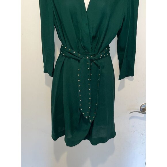 SANDRO Prunel Belt 3/4 Sleeve Mini Dress  Women's Size Large  ($396) - Picture 5 of 11